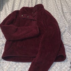 cropped fuzzy sweater